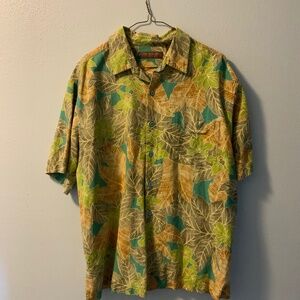 Tori Richard of Honolulu Men’s Floral Hawaiian Shirt – Size Large (Silk/Linen Bl